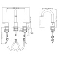 Aquacúbico Cupc Grez de baño extendido de baño cepillado grifo de baño de níquel 3 orificio con conjunto de desagüe